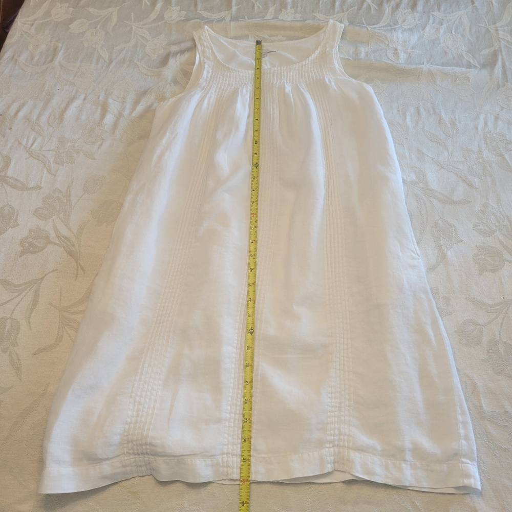 GAP White Sleeveless Pintuck Cotton Shift Dress - Picture 13 of 14